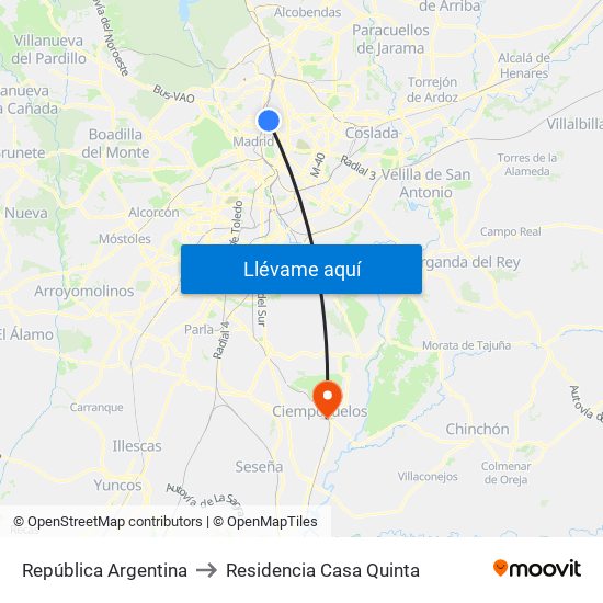 República Argentina to Residencia Casa Quinta map