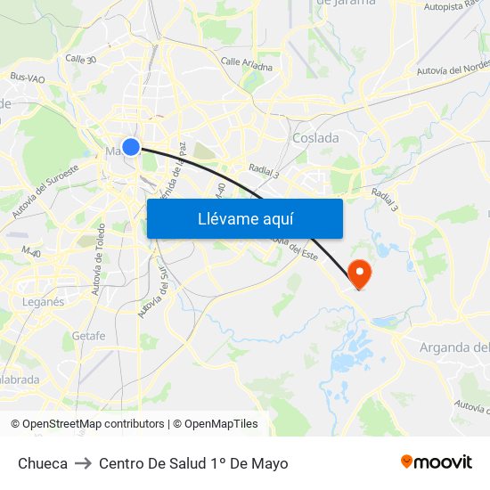 Chueca to Centro De Salud 1º De Mayo map