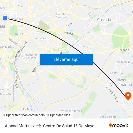 Alonso Martínez to Centro De Salud 1º De Mayo map