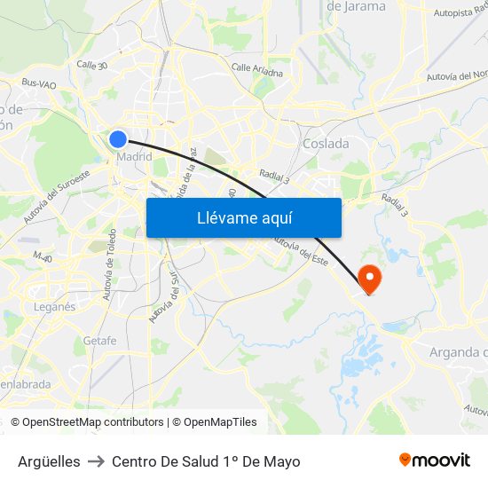 Argüelles to Centro De Salud 1º De Mayo map