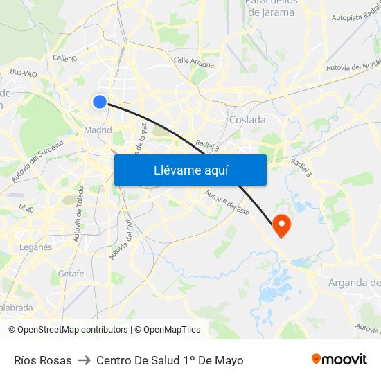 Ríos Rosas to Centro De Salud 1º De Mayo map