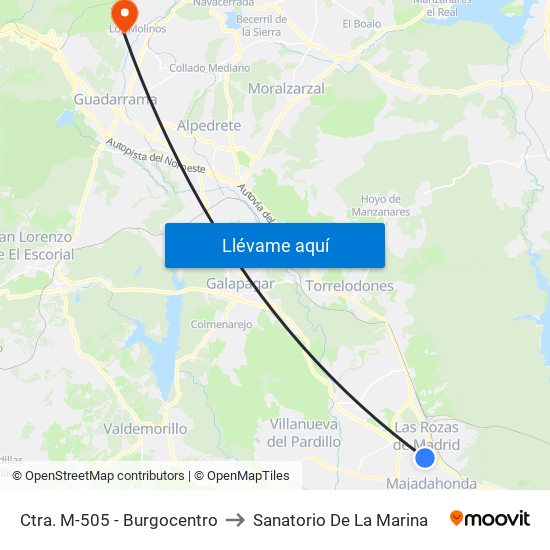 Ctra. M-505 - Burgocentro to Sanatorio De La Marina map