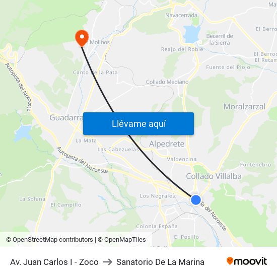 Av. Juan Carlos I - Zoco to Sanatorio De La Marina map