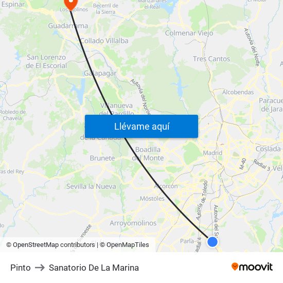 Pinto to Sanatorio De La Marina map