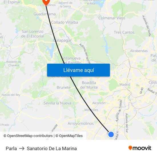 Parla to Sanatorio De La Marina map