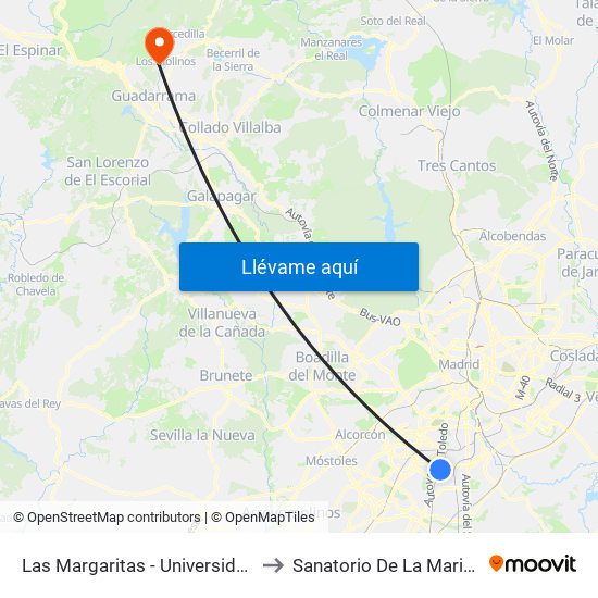Las Margaritas - Universidad to Sanatorio De La Marina map