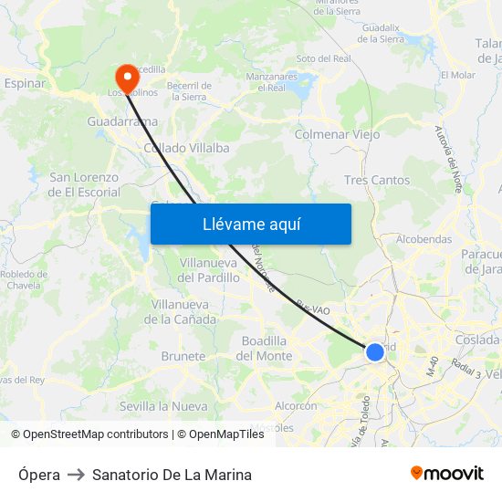 Ópera to Sanatorio De La Marina map
