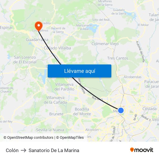 Colón to Sanatorio De La Marina map