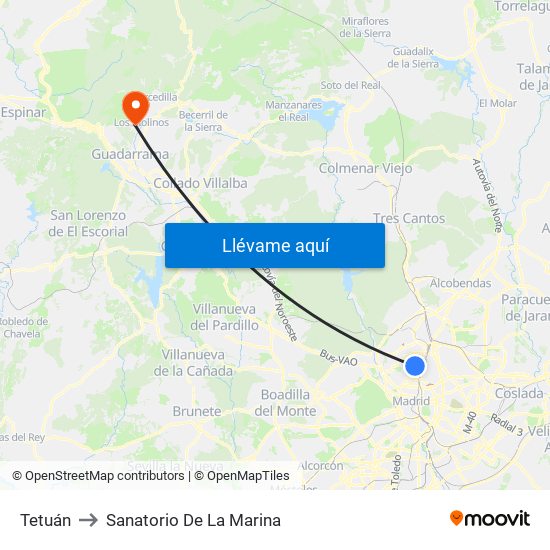 Tetuán to Sanatorio De La Marina map