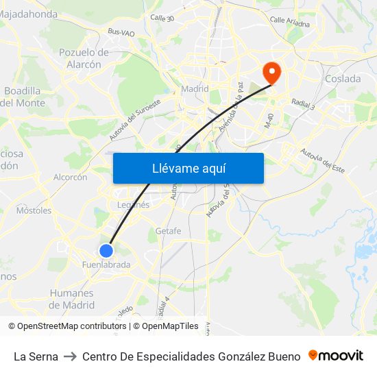 La Serna to Centro De Especialidades González Bueno map