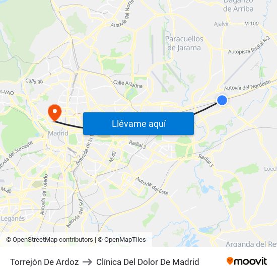 Torrejón De Ardoz to Clínica Del Dolor De Madrid map