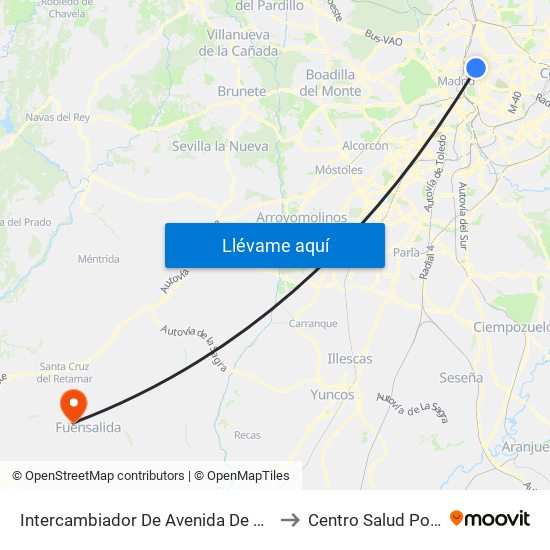 Intercambiador De Avenida De América to Centro Salud Portillo map