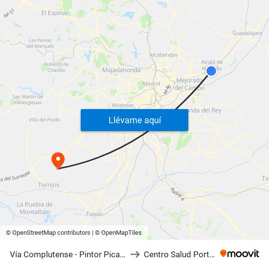 Vía Complutense - Pintor Picasso to Centro Salud Portillo map