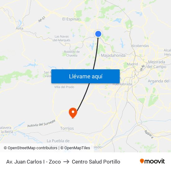 Av. Juan Carlos I - Zoco to Centro Salud Portillo map