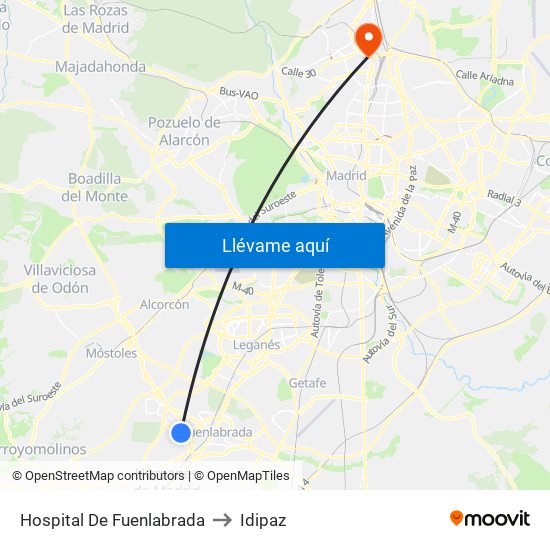 Hospital De Fuenlabrada to Idipaz map