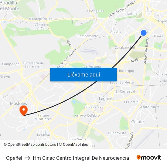 Opañel to Hm Cinac Centro Integral De Neurociencia map