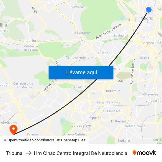 Tribunal to Hm Cinac Centro Integral De Neurociencia map