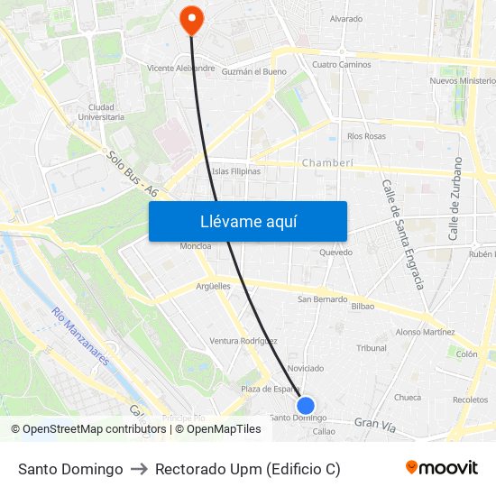 Santo Domingo to Rectorado Upm (Edificio C) map