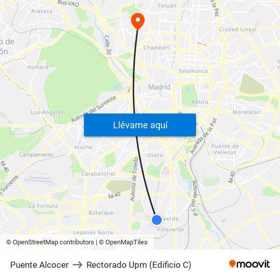 Puente Alcocer to Rectorado Upm (Edificio C) map