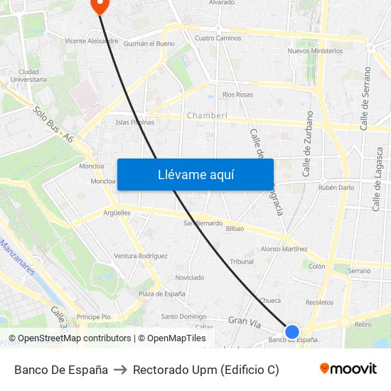 Banco De España to Rectorado Upm (Edificio C) map