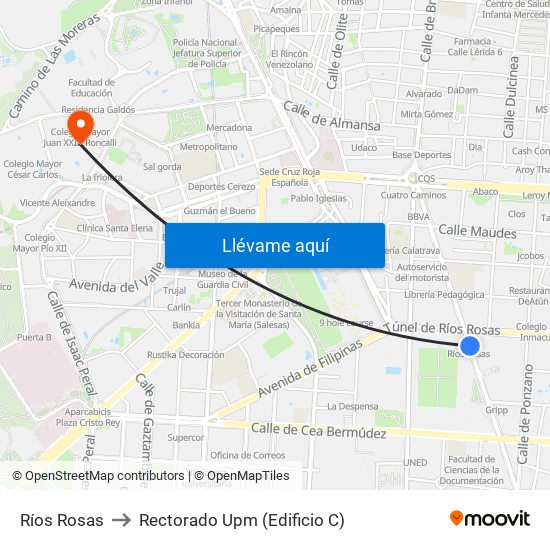 Ríos Rosas to Rectorado Upm (Edificio C) map