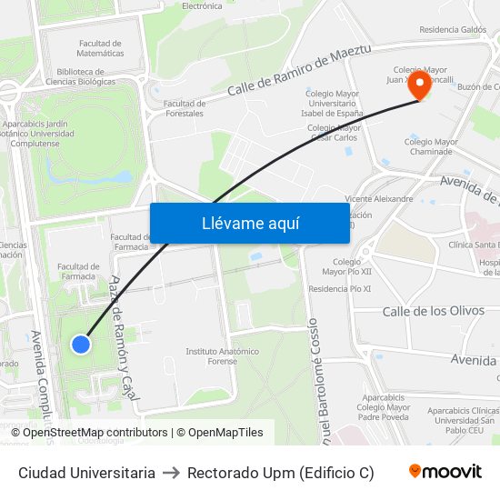 Ciudad Universitaria to Rectorado Upm (Edificio C) map