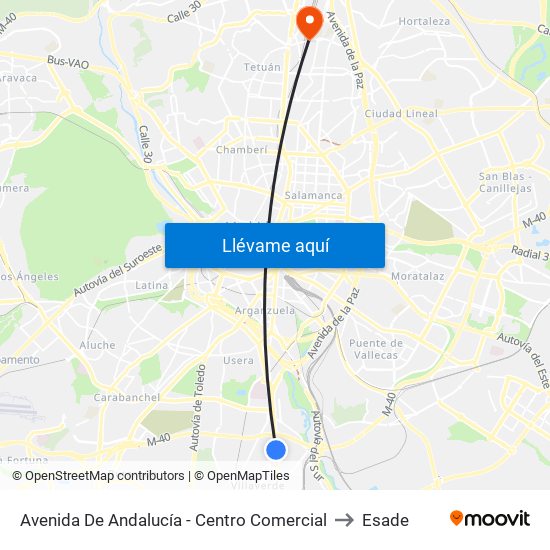 Avenida De Andalucía - Centro Comercial to Esade map