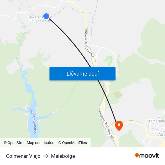 Colmenar Viejo to Malebolge map