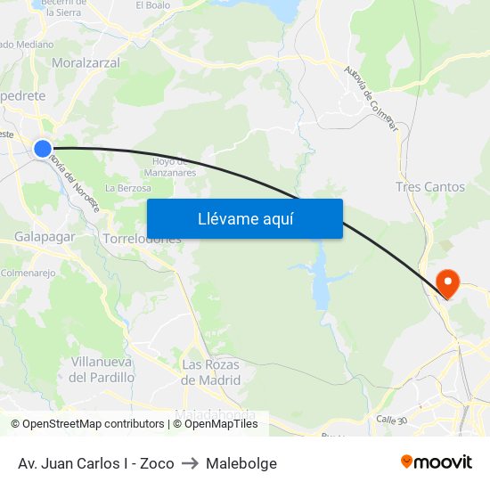 Av. Juan Carlos I - Zoco to Malebolge map