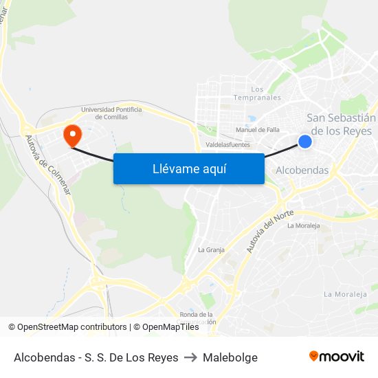 Alcobendas - S. S. De Los Reyes to Malebolge map