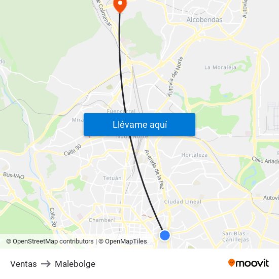 Ventas to Malebolge map
