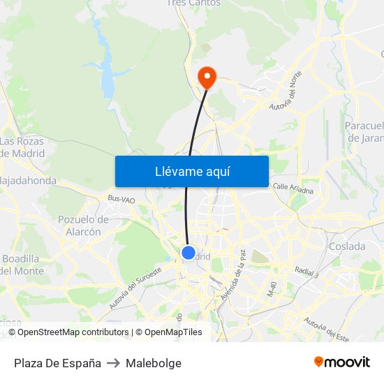 Plaza De España to Malebolge map
