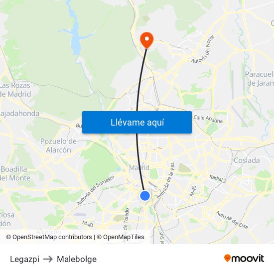 Legazpi to Malebolge map