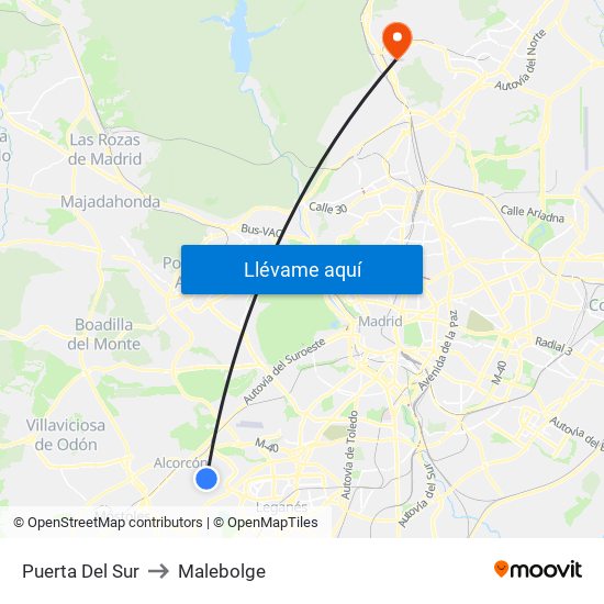 Puerta Del Sur to Malebolge map