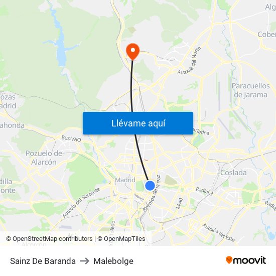 Sainz De Baranda to Malebolge map