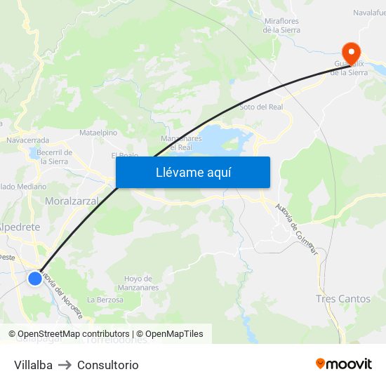 Villalba to Consultorio map