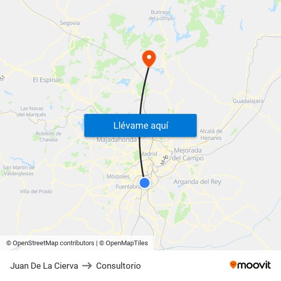 Juan De La Cierva to Consultorio map