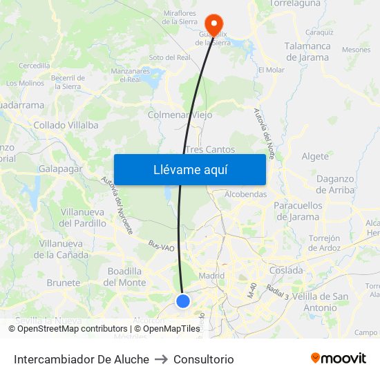 Intercambiador De Aluche to Consultorio map