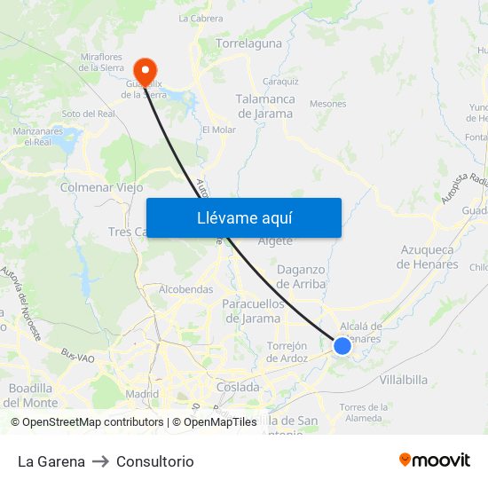 La Garena to Consultorio map