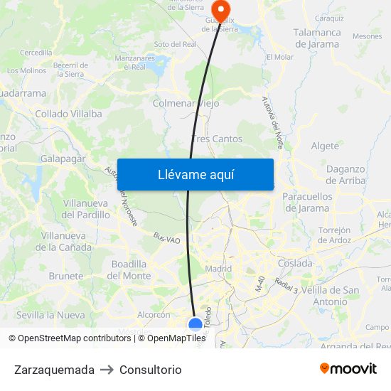 Zarzaquemada to Consultorio map