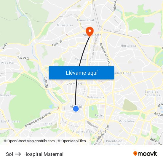 Sol to Hospital Maternal map