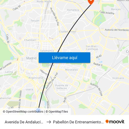 Avenida De Andalucía - Centro Comercial to Pabellón De Entrenamiento Real Madrid Baloncesto map