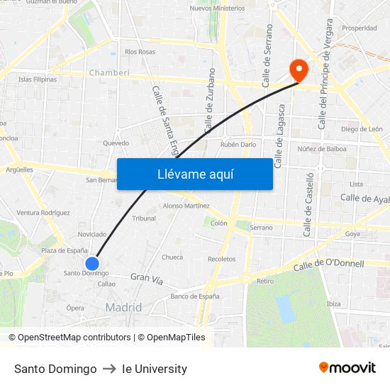Santo Domingo to Ie University map