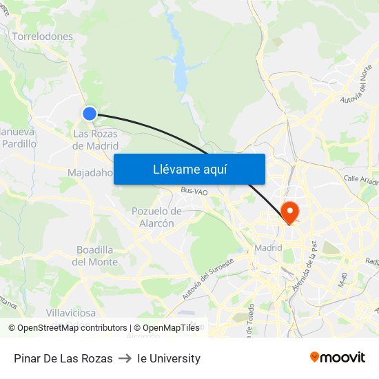 Pinar De Las Rozas to Ie University map