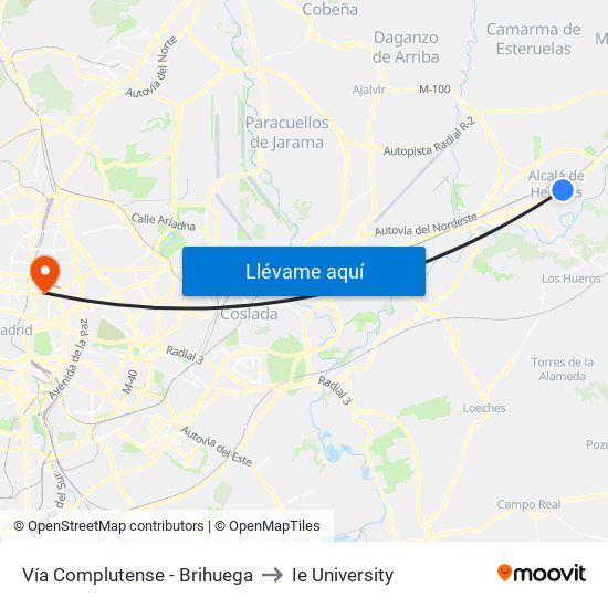 Vía Complutense - Brihuega to Ie University map