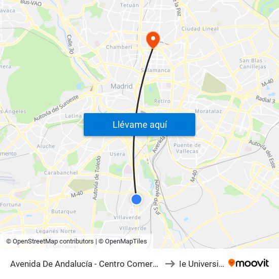 Avenida De Andalucía - Centro Comercial to Ie University map