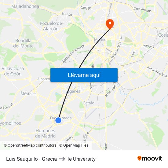 Luis Sauquillo - Grecia to Ie University map