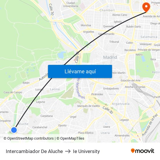 Intercambiador De Aluche to Ie University map