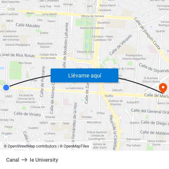 Canal to Ie University map