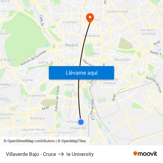 Villaverde Bajo - Cruce to Ie University map